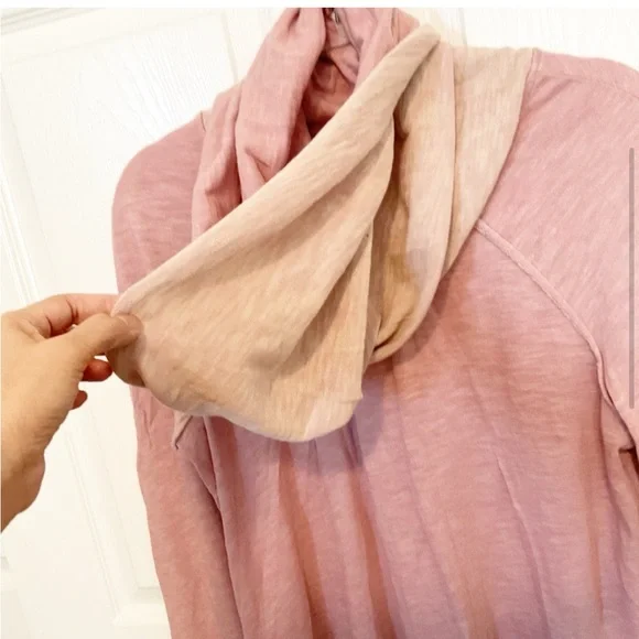 Free People Beach Pink Cowl Neck Sweater with Relaxed Fit - Picture 2 of 8